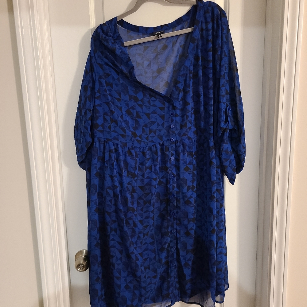 Black and Blue Shirt Dress